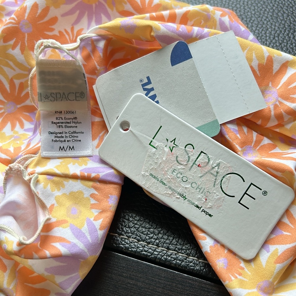 L*Space Floral Swim Top in Pink and White - Picture 8 of 12